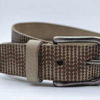 Galaxy gelaserde taupe echt lederen riem