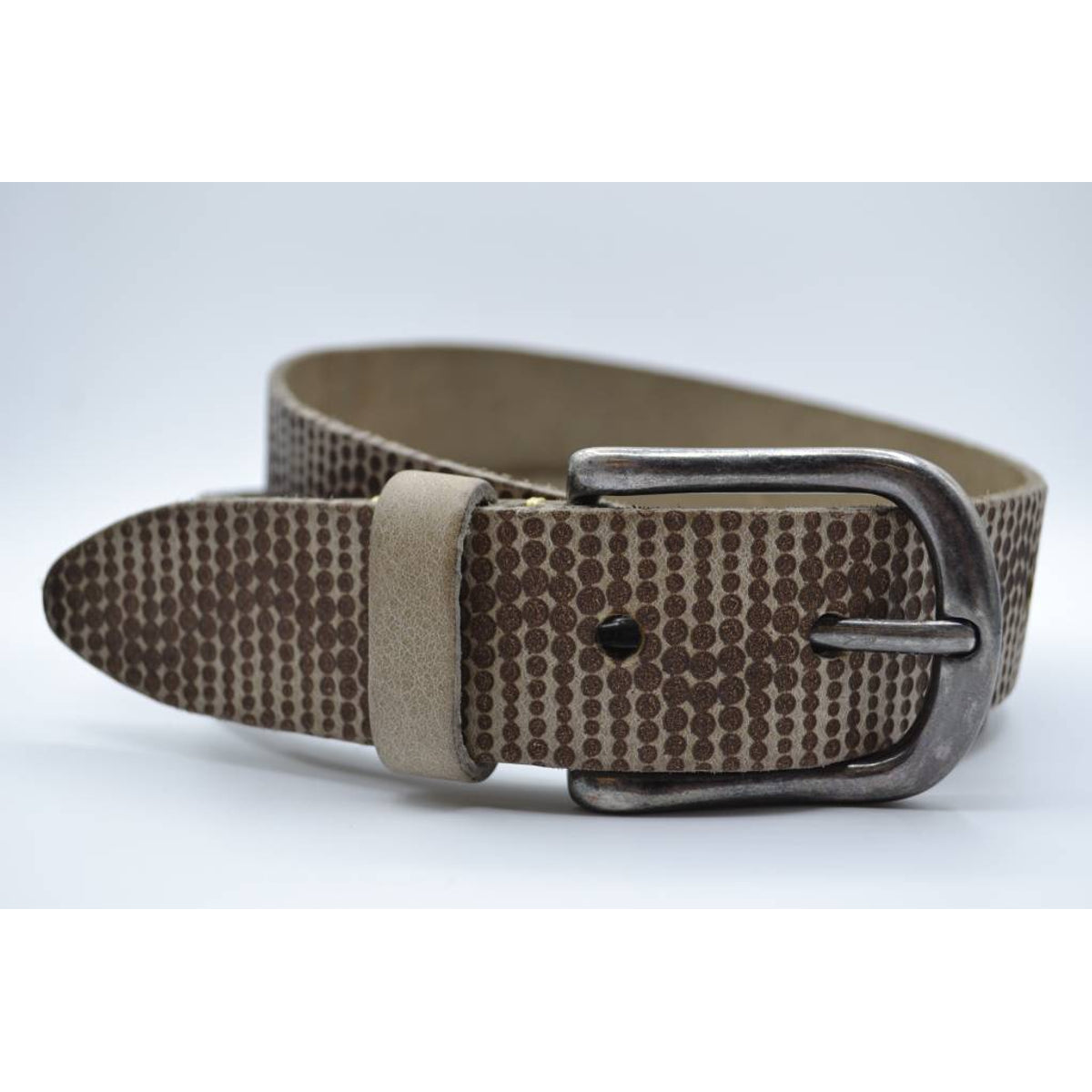 Galaxy gelaserde taupe echt lederen riem