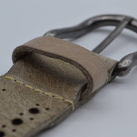4cm taupe diep gelaserde volnerf riem
