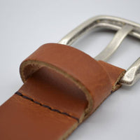 split lederen cognac kinder riem