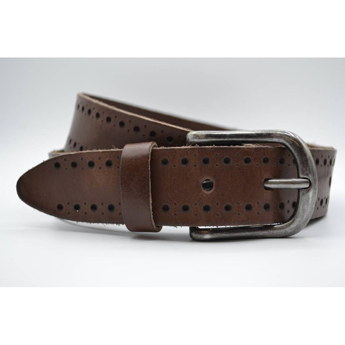 4cm bruine diep gelaserde volnerf riem 