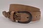 Taupe Jeans riem met slingerpunt
