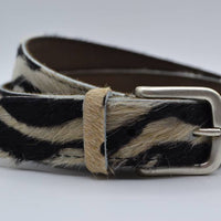 Zebraprintriem met oud zilveren gesp