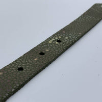 Damesriem van 2cm breed en speelse groene roggeprint 