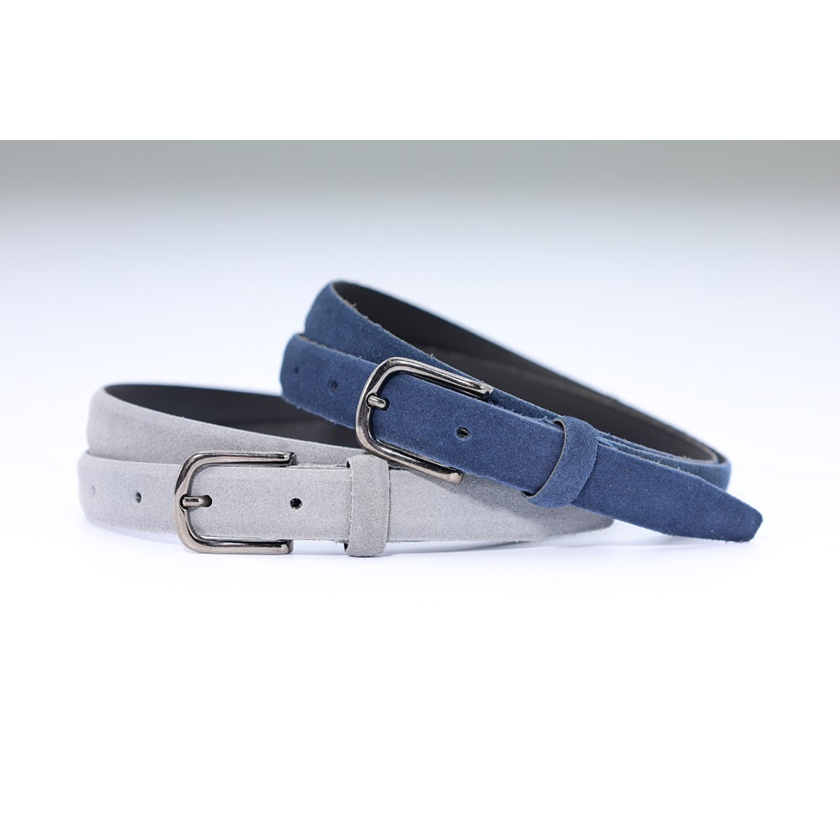 Zwart suede 2cm smalle riem.