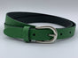 smalle groene damesriem met slangen print