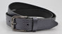 Zwart metallic 3cm brede riem met metallic zwarte gesp.