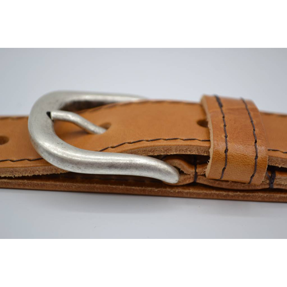 35mm cognac gestikte italiaans volnerf lederen riem