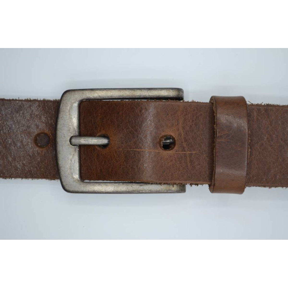 Bruine italiaans volnerf lederen casual riem   