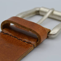 4cm cognac volle studriem van Italiaans volnerf leer