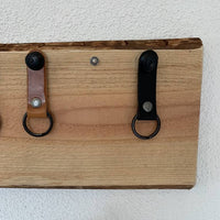 Sleutelplankje inclusief 4 echt lederen sleutelhangers
