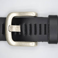 split lederen 40mm zwarte casual perforatie riem