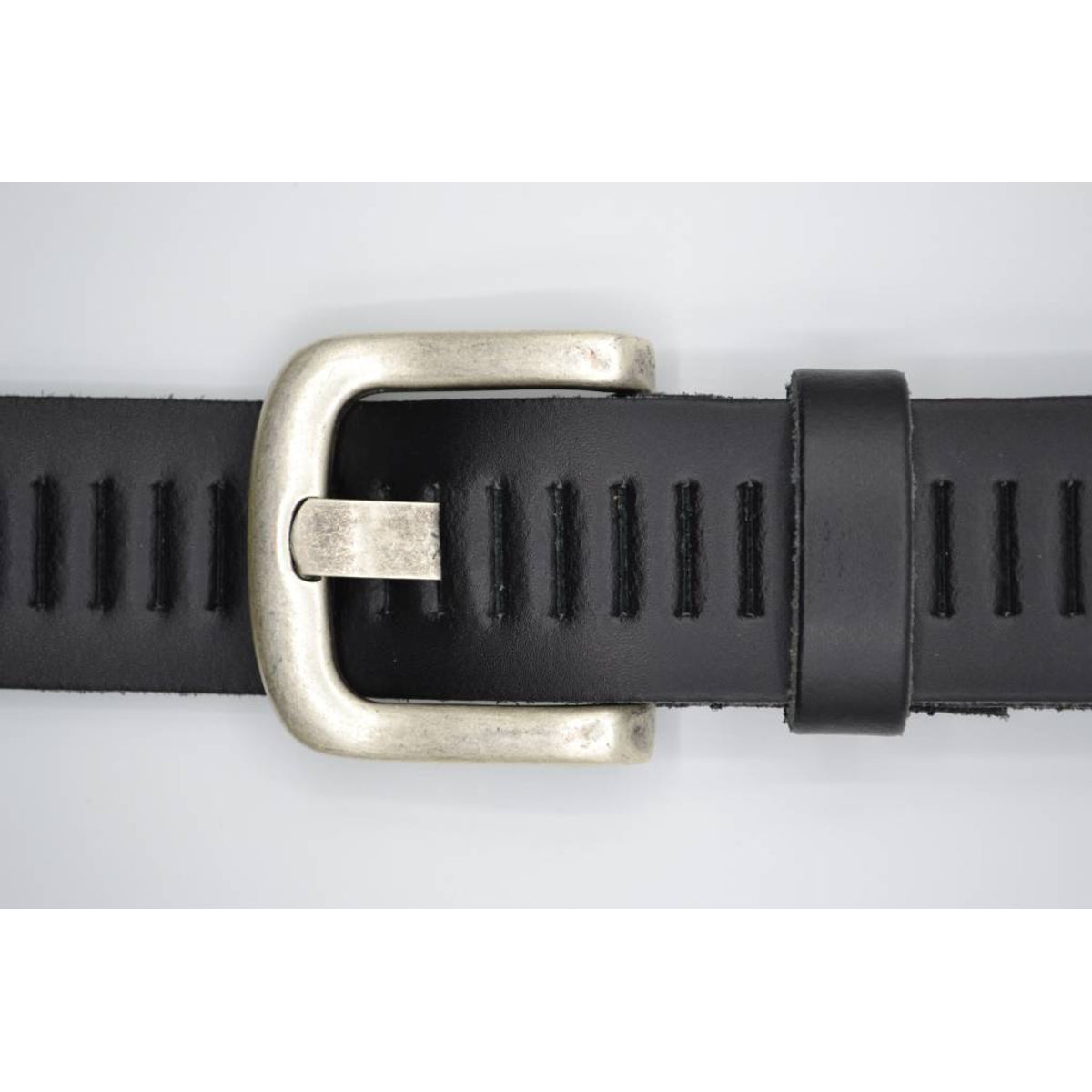 split lederen 40mm zwarte casual perforatie riem