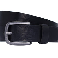 3.5cm brede Zwarte riem van Italiaans nerf leer .