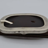 4cm donker bruine split lederen riem.