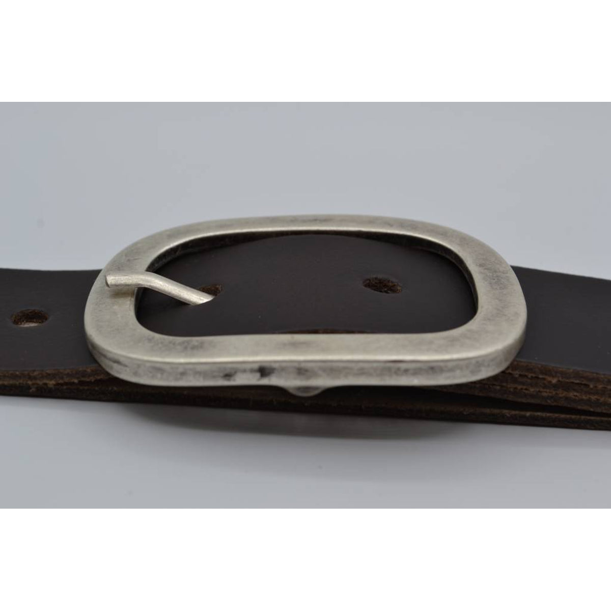 4cm donker bruine split lederen riem.