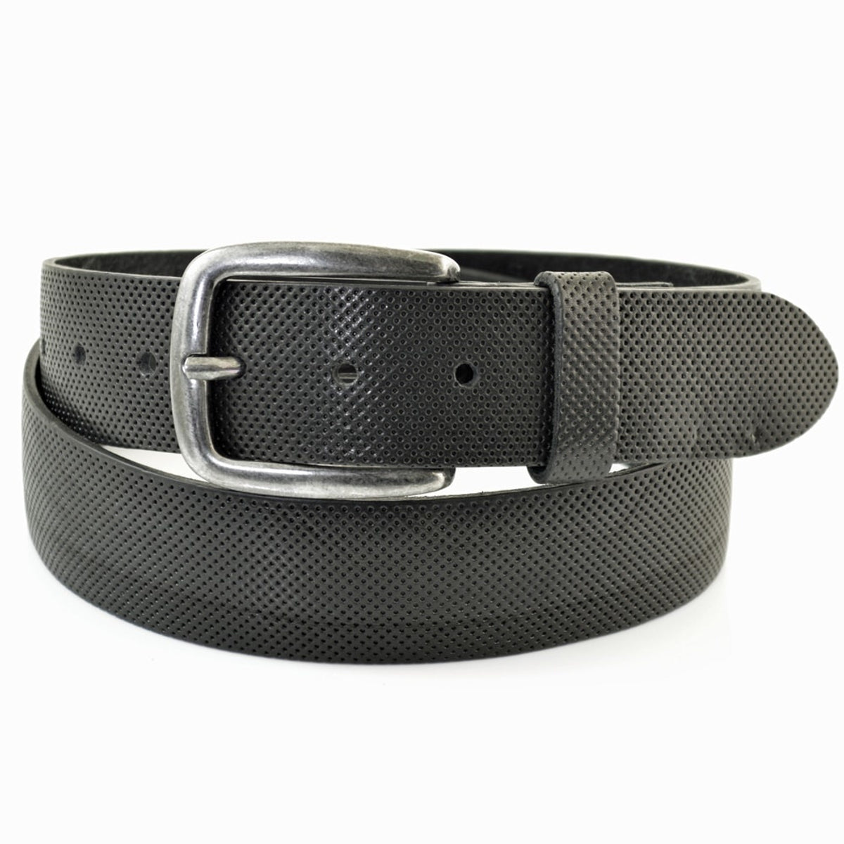4cm brede zwarte cornerstone riem gemaakt met echt leer.