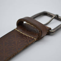 Ster gelaserde bruine echt lederen riem  