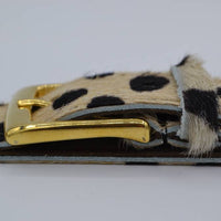3cm brede panterprintriem met gouden gesp