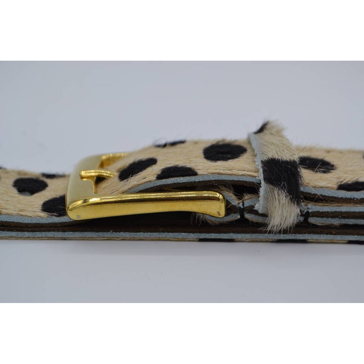 3cm brede panterprintriem met gouden gesp