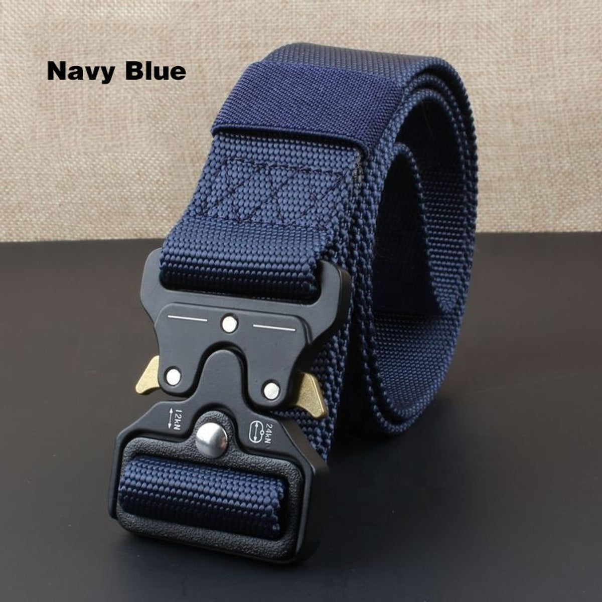 Blauwe koppelriem van Nylon.