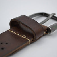 35mm bruine kinder riem met gebrande gaatjes 
