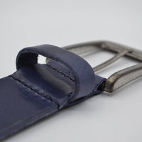 blauwe italiaans volnerf lederen casual riem