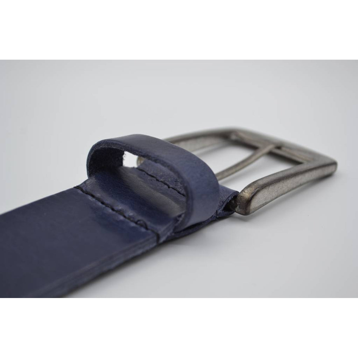 blauwe italiaans volnerf lederen casual riem