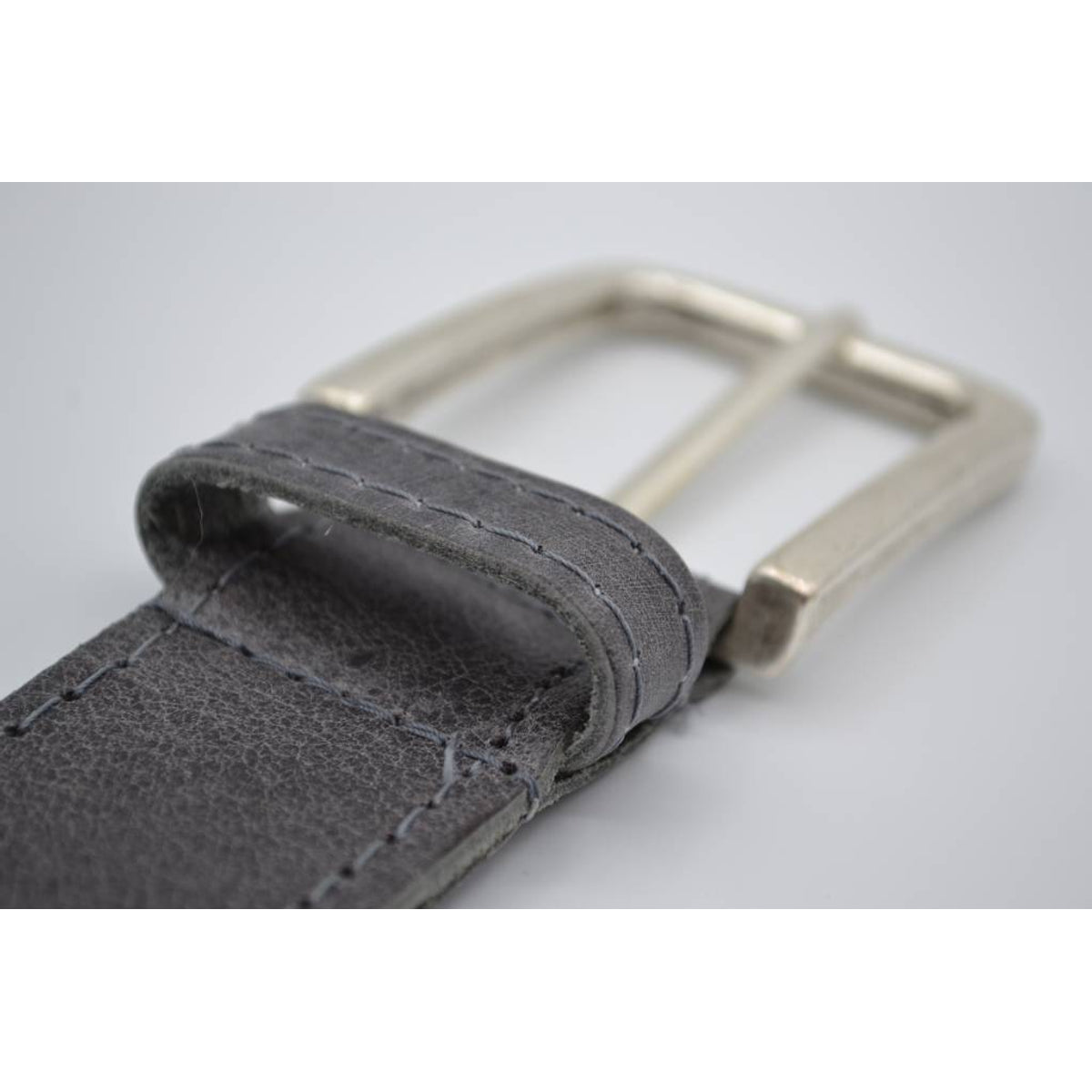 4cm grijze gestikt italiaans volnerf lederen riem 