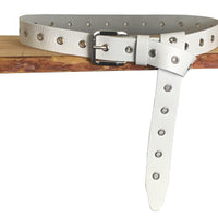 Lange trendy witte knoopriem 