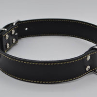 Hondenhalsband 60cm zwart echt Italiaans leer 