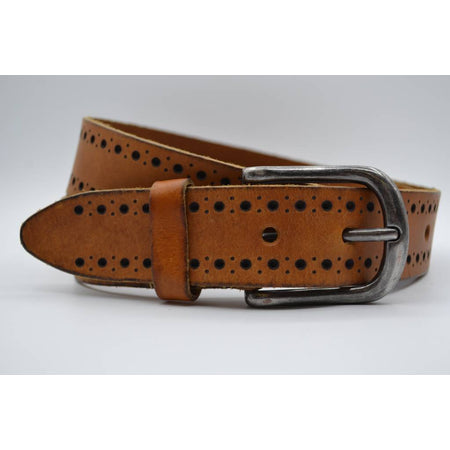 4cm cognac diep gelaserde volnerf riem 