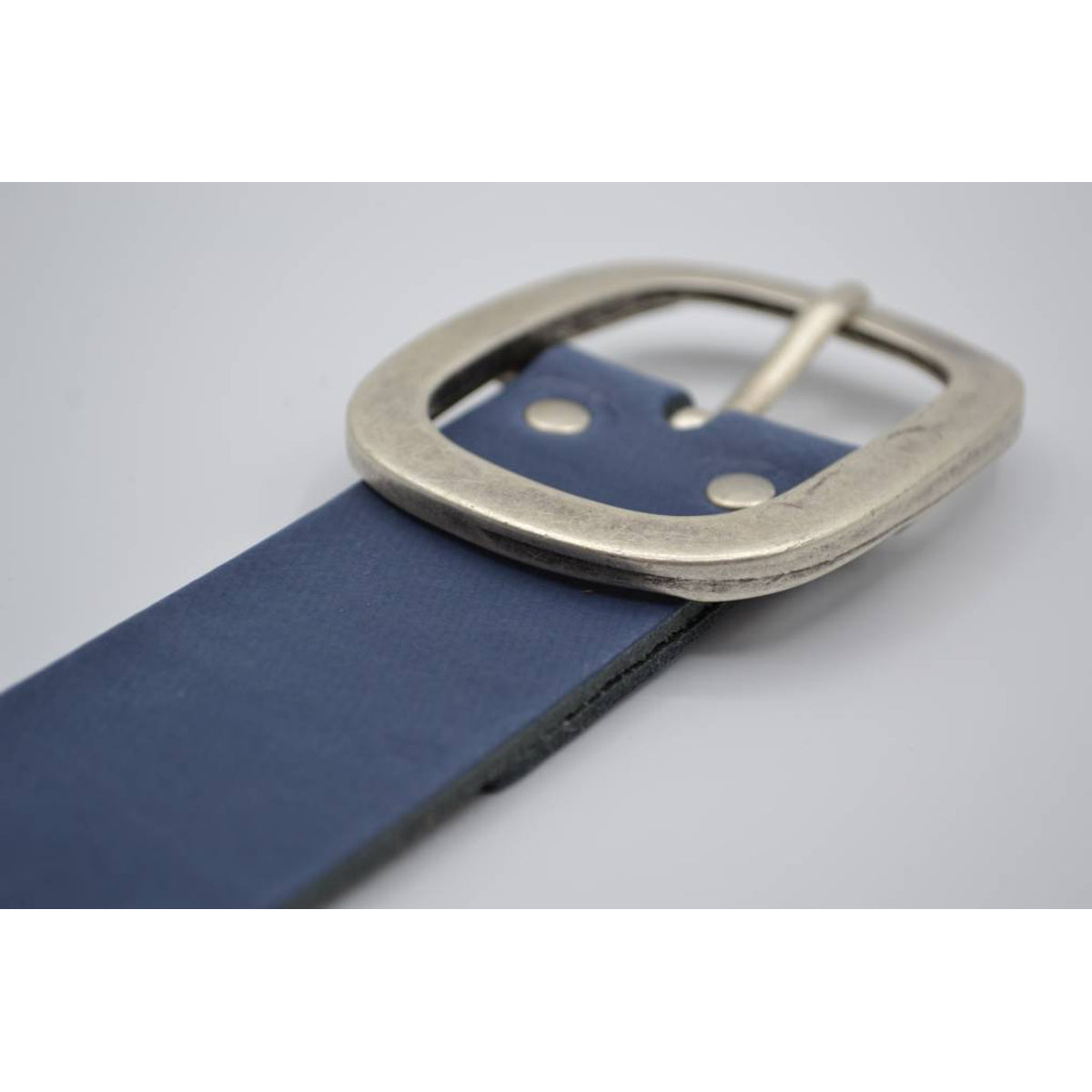 4cm blauwe split lederen riem. 