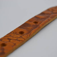 cognac 2cm brede krokodillen print damesriem