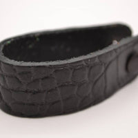 Zwarte  croco echt lederen sleutelhanger