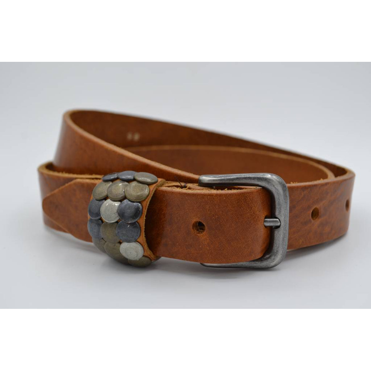 3cm cognac studriem van Italiaans volnerf leer