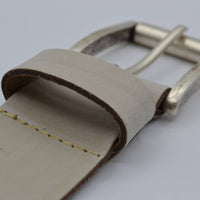 4,5cm echt lederen casual ecru riem.