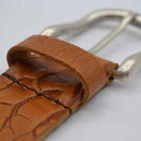 4cm croco cognac italiaans volnerf lederen casual riem
