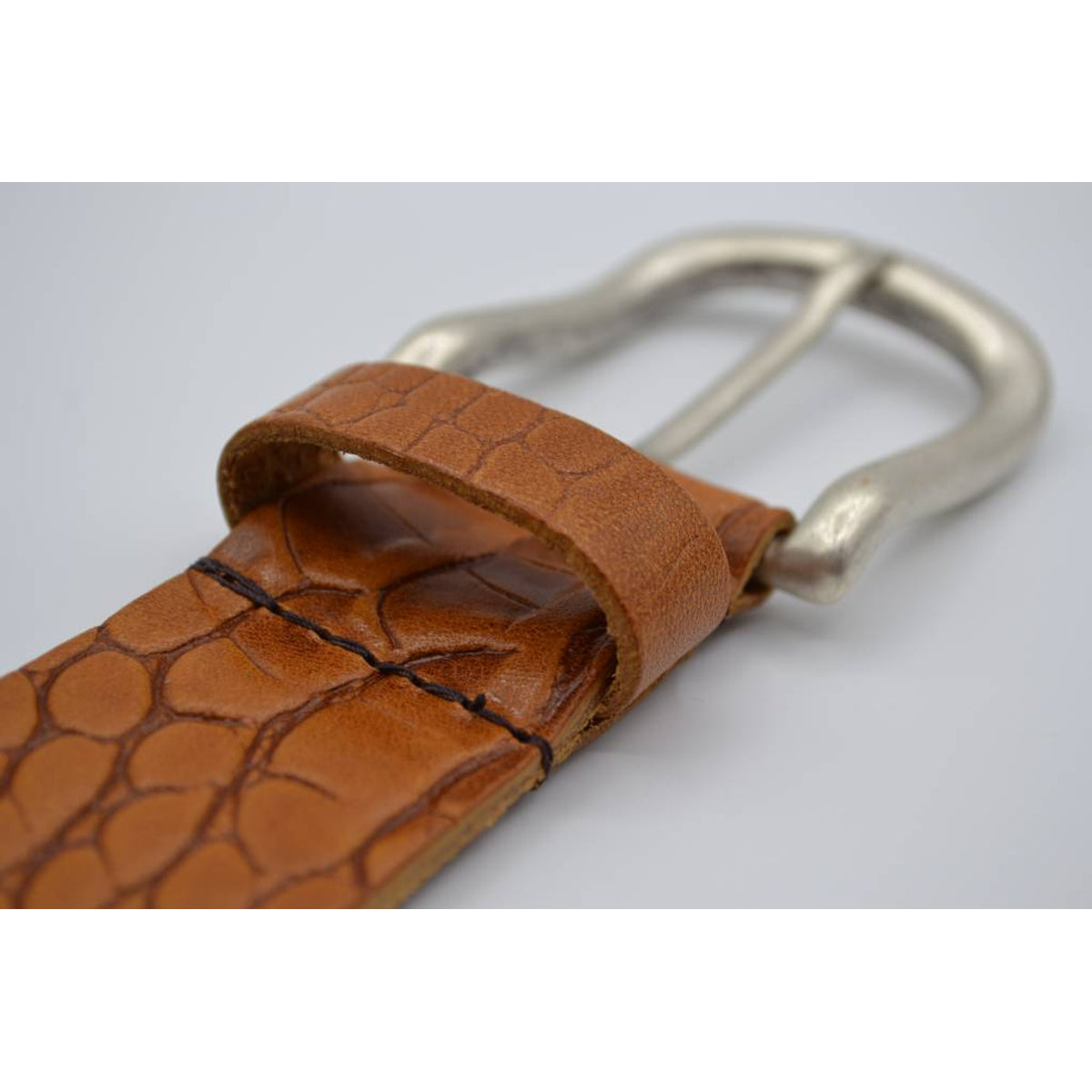 4cm croco cognac italiaans volnerf lederen casual riem