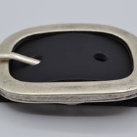 4cm zwarte split lederen riem.