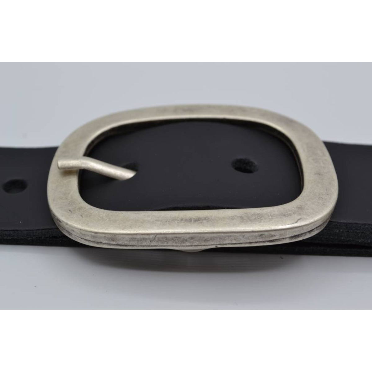 4cm zwarte split lederen riem.