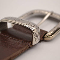 4cm western bruine volnerf lederen riem 
