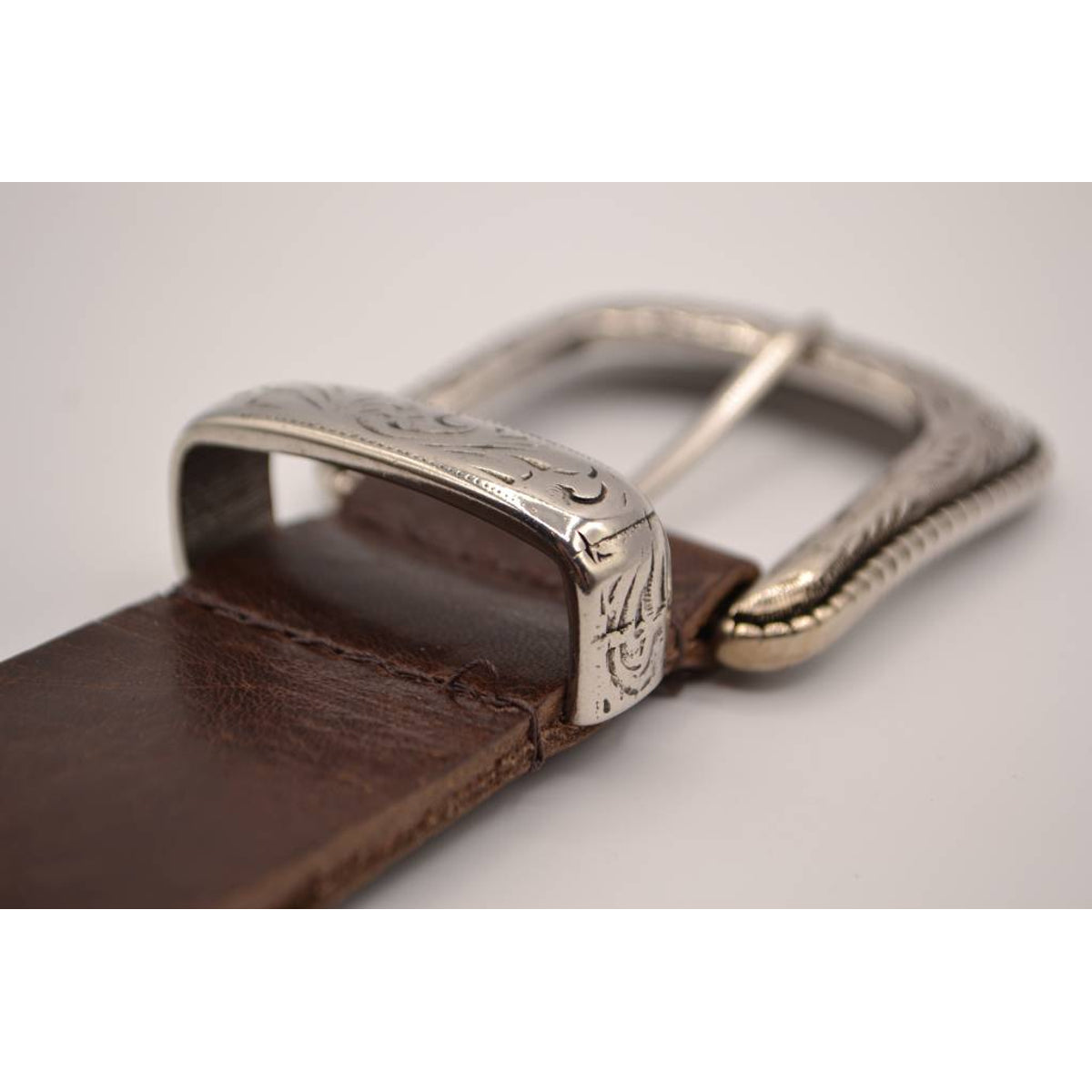4cm western bruine volnerf lederen riem 