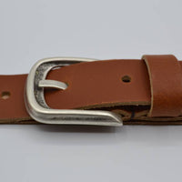 split lederen cognac kinder riem