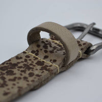 3cm taupe kinder riem met vlekprint 