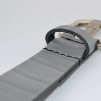 split lederen 30mm grijze casual perforatie riem 