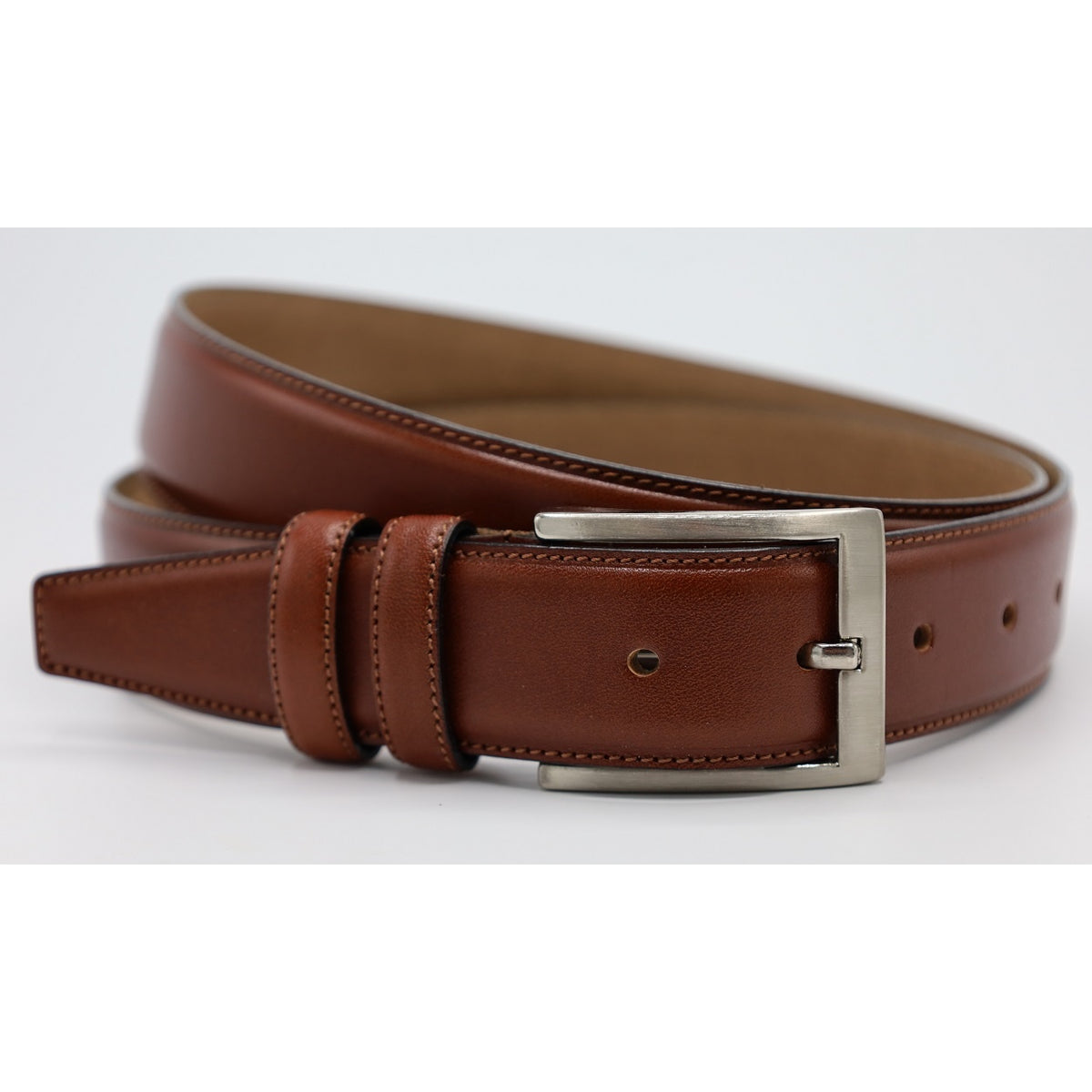 Nette hazelnoot cognac riem