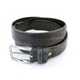 Zwarte 32mm brede riem van Italiaans leer.