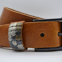 4,5cm cognac studriem van Italiaans volnerf leer