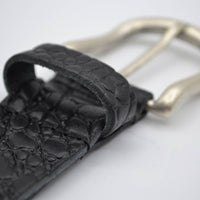 4cm croco zwart italiaans volnerf lederen casual riem